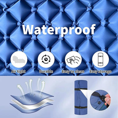 ONTYZZ Sleeping Pad Ultralight Inflatable Sleeping Pad with Built-in Foot Pump Upgraded Durable Compact Camping Air Pad for Camping Hiking Traveling, Blue