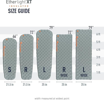 Sea to Summit Ether Light XT Extra-Thick Insulated Sleeping Pad, Tapered - Large (78 x 25 x 4 inches)