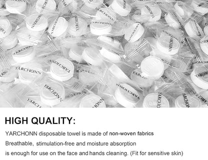 200pcs Compressed Face Towel Coin Size, Hand Towels Portable Compact Disposable Cotton Wipes Tissues Handy for Outdoor Hiking Camping Traveling, Home Wipes