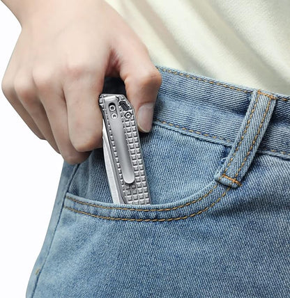 Kizer Begleiter Mini EDC Knife, Titanium Handle with M390 Blade, Small Grey Knife Gift for Men, Ki3458RA2