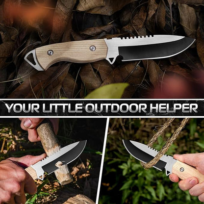 1PC outdoor multifunctional cutting knife, EDC convenient straight knife, fixed blade, multi-purpose camping and hiking survival knife