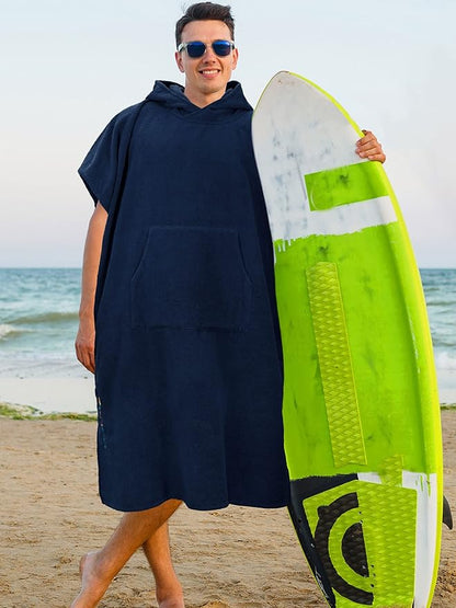 SUN CUBE Surf Poncho Changing Robe with Hood | Quick Dry Microfiber Wetsuit Changing Towel with Pocket for Surfing Men Women