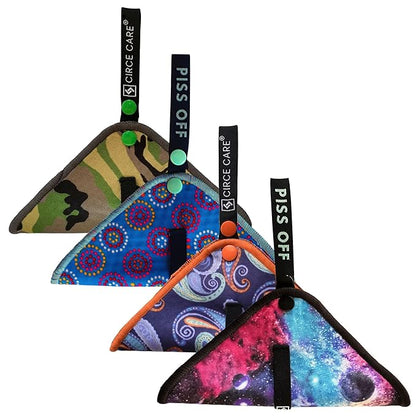 Pee Cloth:Silver Infused Pee rag for Women who Pee Outdoors, Reusable Absorbent Wipes, Eco alt. to Toilet Paper, Female Urination Solution for Camping, Hiking (2pc Combi- BlueDisco+Fiesta)