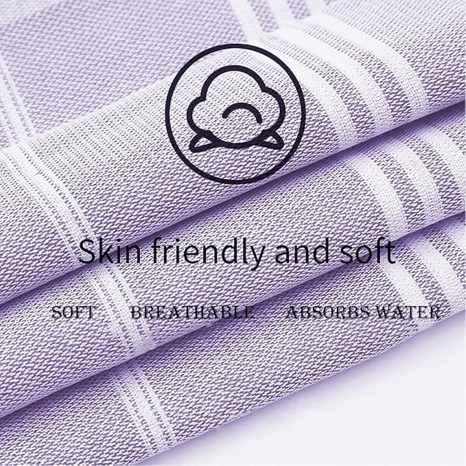 1pcs Large Turkish Cotton Poncho Towel Surf Poncho Changing Towel Robe with Hood and Front Pocket Absorbent Wearable Towel Hooded Beach Towel for Adult Man Women Beach Pool (Purple, Large)