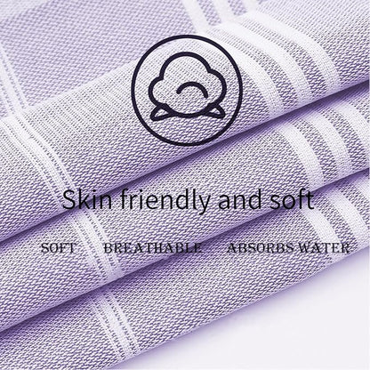 1pcs Large Turkish Cotton Poncho Towel Surf Poncho Changing Towel Robe with Hood and Front Pocket Absorbent Wearable Towel Hooded Beach Towel for Adult Man Women Beach Pool (Purple, Large)