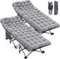 ABORON 2PK Oversized Folding Camping Cot for Adults, Double Layer 1200D, 500lb Capacity, Heavy Duty Guest Cot with Mat & Carrying Bag for Indoor & Outdoor Use
