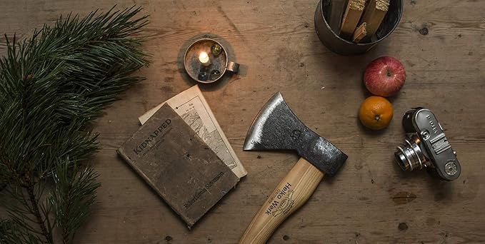 1844 Helko Werk Germany Traditional Rheinland Hatchet - Made in Germany Camping Hatchet and Bushcraft, Backpacking Handmade German Hatchet - Head 1.25 lbs, Handle 14 in. (Rheinland Hatchet) #11326