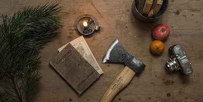 1844 Helko Werk Germany Traditional Rheinland Hatchet - Made in Germany Camping Hatchet and Bushcraft, Backpacking Handmade German Hatchet - Head 1.25 lbs, Handle 14 in. (Rheinland Hatchet) #11326
