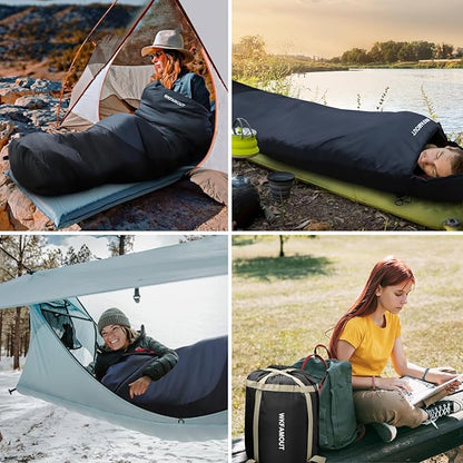 Cold Weather Mummy Sleeping Bag Flannel 0 Degree Winter Sleeping Bag Machine Washable Heavy Duty for Adults,Teenager with Compression Sack 4 Seasons for Camping Hiking Traveling