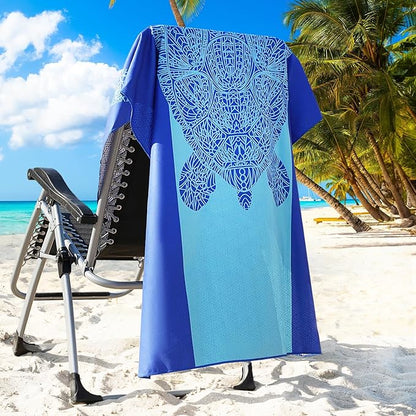 2 Packs Microfiber Oversized Lightweight Thin Beach Towel Compact Sandproof Quick Dry Clearance Towels Extra Large Sand Free Pool Travel Essentials Accessories Women Men Adults Gifts Turtle Flamingo
