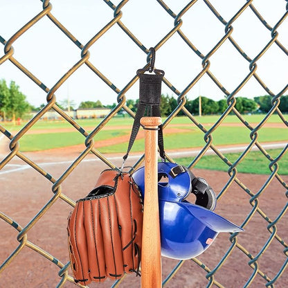 Deekin 2 Pcs Baseball Softball Gear Hanger 3 in 1 Dugout Organizer Baseball Bat Holder with Glove Clip and Helmet Hook for Softball Fence Bag Water Bottle Hiking Camping