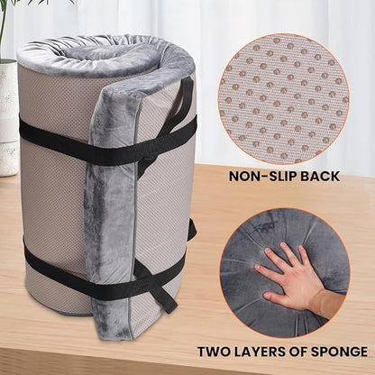 Memory Foam Camping Mattress,3 Inch Thick Portable Floor Mat for Adult Waterproof Sleeping Mat Roll Up Floor Mattress Foldable Backpacking Travel Bed for Hiking,Guest Bed