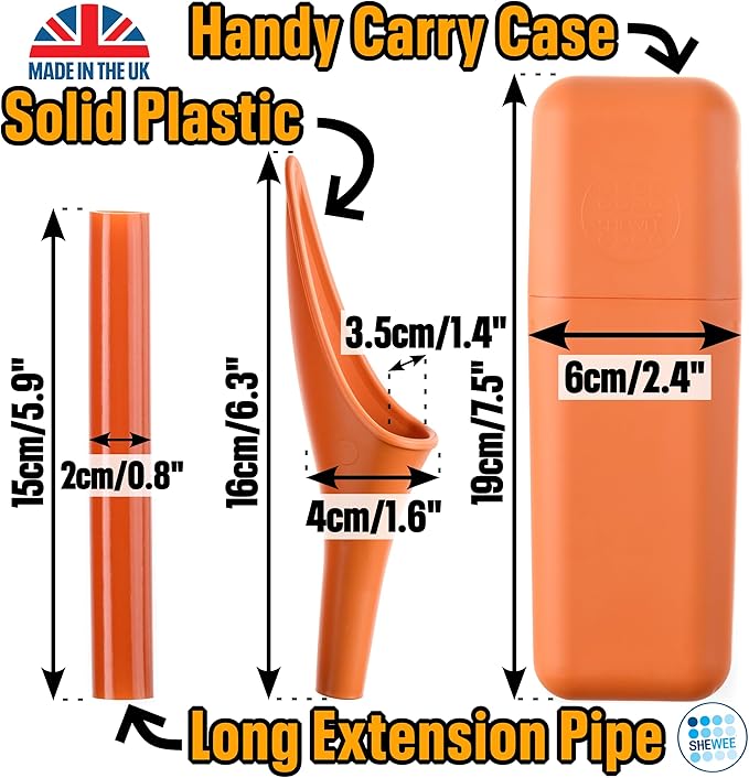 SHEWEE Extreme Female Urinal – UK Made Reusable Pee Funnel, Travel Essential Camping Accessories Festival Essential, Stand to Pee Female Urination Device