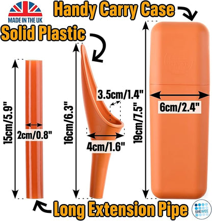SHEWEE Extreme Female Urinal – UK Made Reusable Pee Funnel, Travel Essential Camping Accessories Festival Essential, Stand to Pee Female Urination Device
