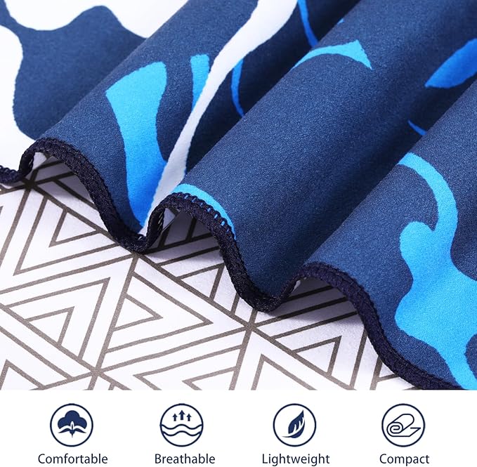 2 Packs Microfiber Oversized Lightweight Thin Beach Towel Compact Sandproof Quick Dry Clearance Towels Extra Large Sand Free Essentials Accessories Women Men Adults Gifts Little Turtle Little Shell