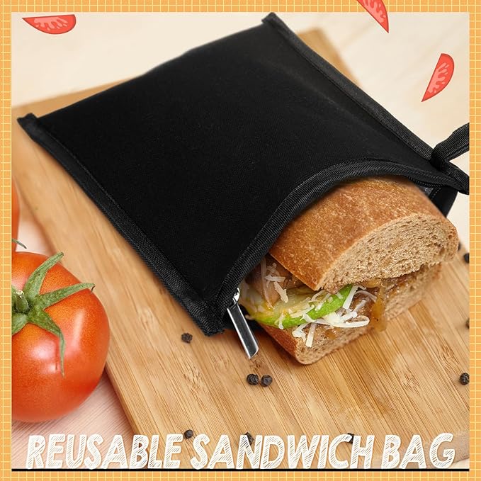 4 Set Reusable Sandwich Bags Insulated Lunch Bags for Men Women, Small Thermal Snacks Bags Washable Reusable Pouch Bag for Picnic, Travel, Office