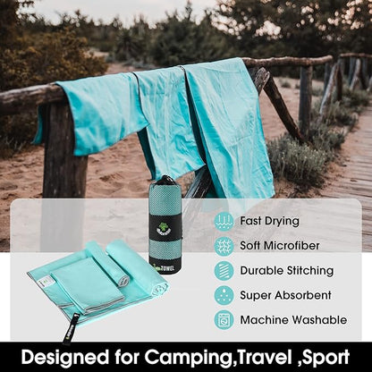 4Monster Camping Towels 3 Size at 1 Pack,Quick Dry Microfiber Towel,Beach Travel Towel Ultra Compact,Soft Gym Towel for Hiking Yoga Travel Sports Backpacking Trip and Pool