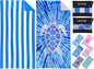 2 Packs Microfiber Oversized Lightweight Thin Beach Towel Sandproof Compact Quick Dry Clearance Towels Extra Large Sand Free Travel Beach Essentials Accessories Women Adult Gift Blue Stripe Vortex