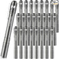 12 Pack LED Penlight Bulk, Pocket Flashlight with Clip, Aluminum Pen Flashlights Mini Pen Light for Nurses Hospital Outdoor Camping Emergency Hiking (Silver Gray)