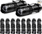 10 Pack Mini Flashlight LED Flashlight 3 Mode Flashlight Adjustable Handheld Flashlight for Camping Hiking Outdoor Work (Black)