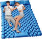 Double Sleeping Pad for Camping, 2 Person Ultralight Inflatable Sleeping Mat with Pillow and Built-in Foot Pump, Portable Camping Mattress for Tent, Backpacking, Hiking, Traveling（Blue