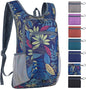 15L Hiking Backpack Small Travel Backpack Lightweight Packable Backpacks Casual Daypack for Women and Men, Blue Leaf