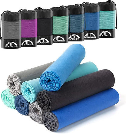 2Pack Camping Towel Microfiber Towel (72 * 40 and 12 * 24 Inch) Sports &Travel Towel Super Absorbent Quick Dry Towel Gym Towel Suitable for Gym,Swimming,Hiking,Travel