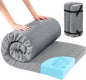 HOMBYS Memory Foam Camping Mattress Pad,Portable Sleeping Pad for Adult,Waterproof Cot Mattress,Roll Up Floor Mattress,Foldable Backpacking Travel Bed for Hiking,Guest Bed