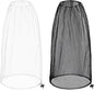 2 Pack Ultra Large Mosquito Net 42x25 Inches Mosquito Head Net Oversized Insect Netting Bug Fits Most Hats for Gardening Hiking Fishing Traveling(White+Black)