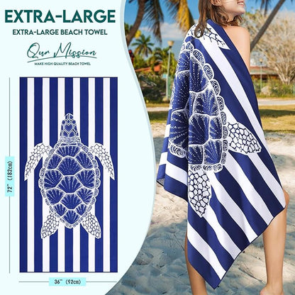 2 Packs Microfiber Oversized Lightweight Thin Beach Towel Sandproof Compact Quick Dry Clearance Towels Extra Large Sand Free Pool Travel Beach Essentials Accessories Women Adult Gift Pink Navy Blue