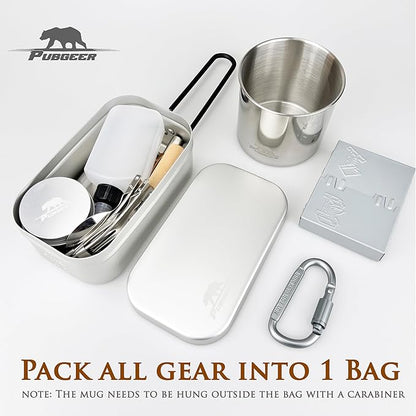 Survival Cooking Kit, Bushcraft Cooking Gear, Canteen Cook Set, Wild Survival Equipment, Portable Cookware, Campfire Cooking Mess kit, Self Reliance