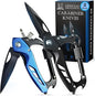 2-Pack Outdoor Carabiner Multitool, Carabiner Knife, EDC Pocket Knife Survival Gear with Glass Breaker