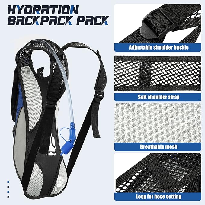 3 Pack Hydration Backpack Pack with 2L Water Bladder, Hydration Pack with Hydration Bladder Hiking Running Cycling Biking Water Backpack Bag for Men and Women