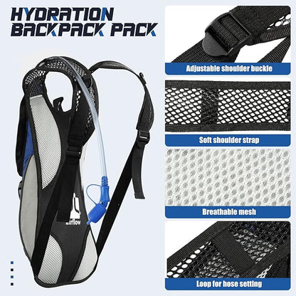 3 Pack Hydration Backpack Pack with 2L Water Bladder, Hydration Pack with Hydration Bladder Hiking Running Cycling Biking Water Backpack Bag for Men and Women