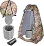 Portable Toilet for Camping with Lid + Pop-Up Privacy Tent, Adults + Kids, Folding Waterproof Porta Potty for Travel, Car, Hiking, Boat, Beach, Tent, Outdoor Trips + 12 Waste Bags