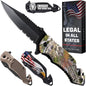 2.95” Legal Pocket Knife - Camo Folding Knife - Military Style - Small Sharp Tactical Knives - Best for Hunting Work Outdoor Activities - Mens Gift Stocking Stuffers for Men and Women 6680 C