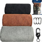 3 Pack Fishing Towels with one Heavy Duty Zinger Retractor & 3 Clips, 16x16'' Plush nap Microfiber Fabric, Ultra Absorbent Cleaning Accessories, Portable for Fly Fishing, Kayaking & Hiking
