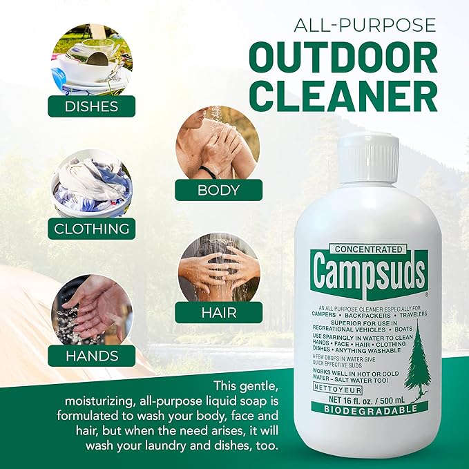 Outdoor Soap - Environmentally Conscious Camping Soap - Hiking & Camping Supplies - Camp Soap, Backpacking Soap, Travel Soap - Must Have Camp Wash Soap for Camping