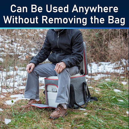 Portable 5.3 Gallon Camping Toilet with Carry Bag - Supports 286 LBS, 50 Flushes, Detachable Tanks
