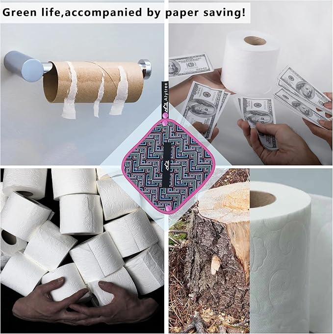 2PCS Pee Cloth Silver Infused for Women Hiking, Pee Rag for Female Peeing Outdoor,Camping Reusable Toilet Paper,Hygienic Urination Solution for Travel