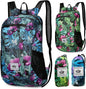 20L Waterproof Packable Hiking Backpack, Flower Ultra Lightweight Travel Camping Backpack for Women Men, Foldable Outdoor Day Pack Bag for Backpacking Sports (Color 1)