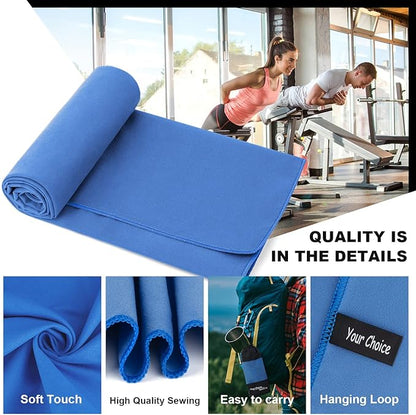 Your Choice Microfiber Travel Towel, Fast Drying Towel for Camping, Travel, Beach, Gym, Backpacking, Sports and Swimming. Sweat Absorbent, Lightweight and Ultra Compact