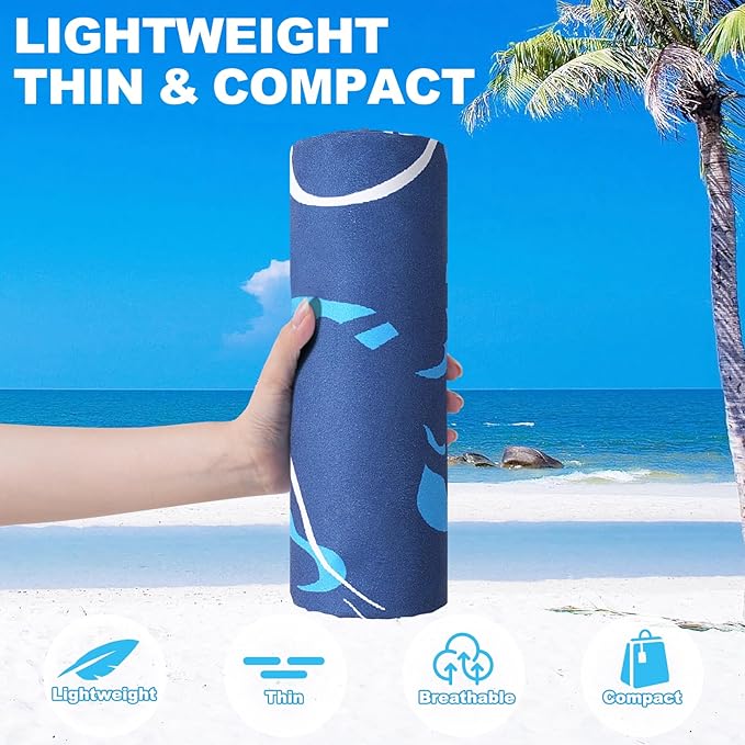 2 Packs Microfiber Oversized Lightweight Thin Beach Towel Compact Sandproof Quick Dry Clearance Towels Extra Large Sand Free Essentials Accessories Women Men Adults Gifts Little Turtle Little Shell