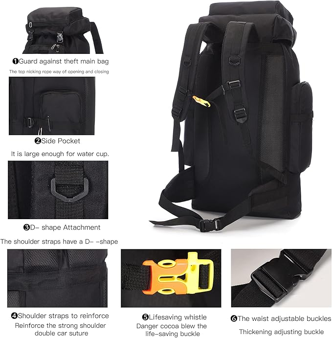 100L Hiking Camping Backpack Tactical Backpack for Men and Women Large Survival Hunting Waterproof Backpack Molle Rucksack Military Camping Backpacking Daypack Army Green