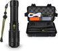 12000 Lumen Flashlight, USB Rechargeable Flashlight XHP70.2, High Powered Handheld LED Flashlight, Super Bright Flash Light, 5 Modes for Emergency, Hiking, with Holster