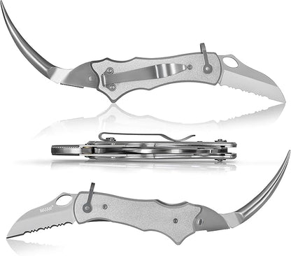 Maxam Sailor's Tool, a Powerful Multi-Use Sailor's Knife, Ideal for Boating, Fishing, or Sailing, Silver