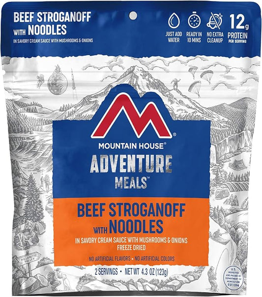 Mountain House Beef Stroganoff with Noodles | Freeze Dried Backpacking & Camping Food | 2 Servings