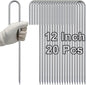VVOKGO Rebar-Stakes-12-Inch Galvanized Ground Spikes,20 Pack J Hook Tent Stakes Heavy Duty Anti-Rust Fence Anchors with Chisel Point End, Securing Pins, Soccer Goals, Camping Tents, Garden Decoration