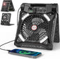 MORECORE 10000mAh 11inch Solar Camping Fan with Dual Charging, 4 Speeds & 3 Light Levels, 36H Run Time, Timer & 90° Adjustable, Portable Quiet Desk Fan for Hiking, Hurricane, Outages, Fishing-Black