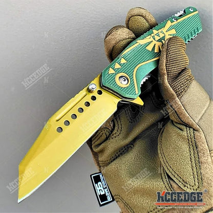 KCCEDGE BEST CUTLERY SOURCE Pocket Knife Camping Accessories Survival Kit 8" Folding Knife 3cr13 Stainless Steel Blade Tactical Knife Hunting Knife Camping Gear 80152